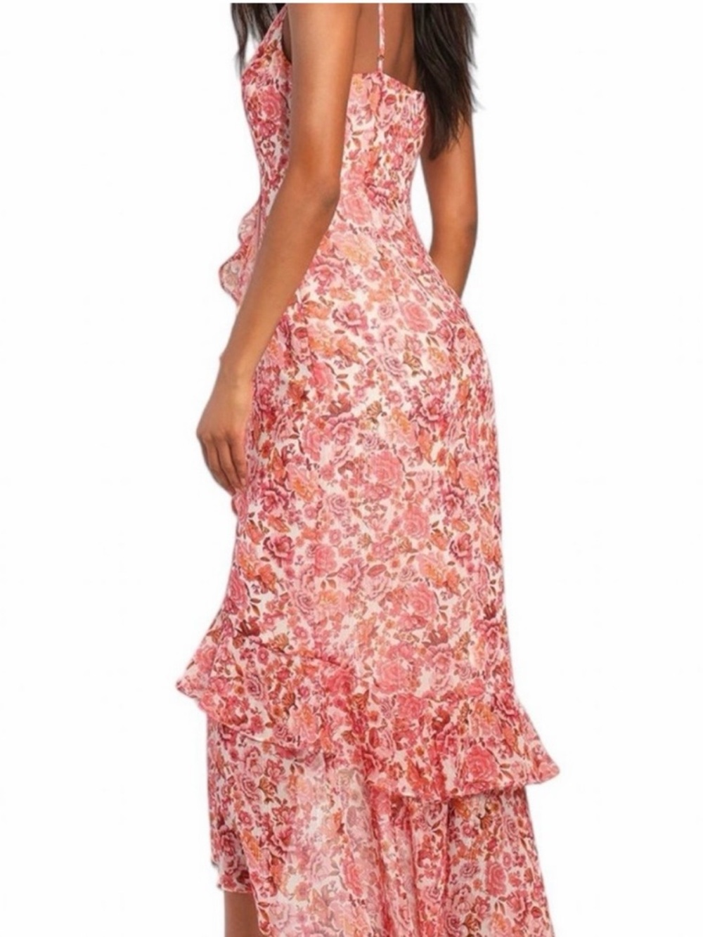 Lulu's Always Enchanting Pink Floral Ruffled High-low Dress - Picture 3 of 5